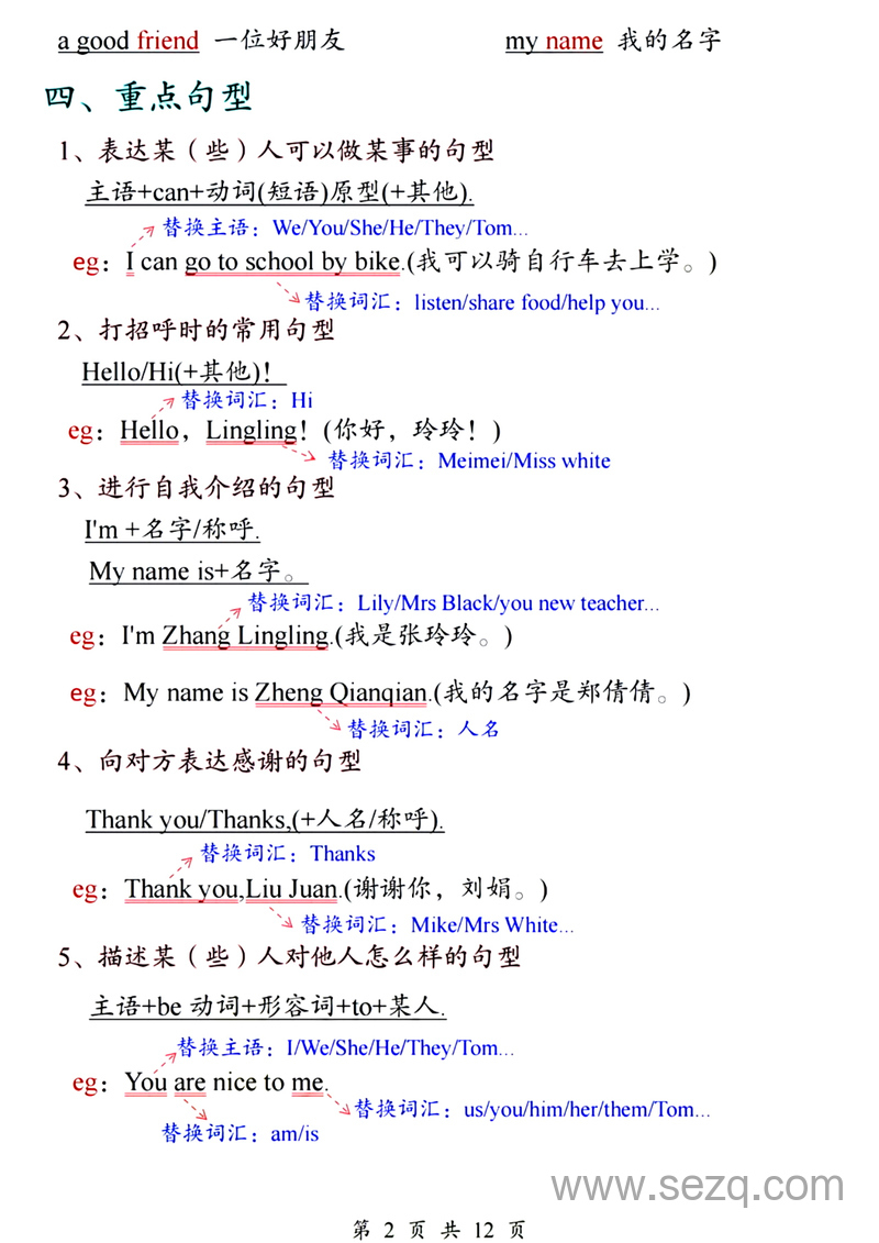 2025年秋三年级上册英语单元知识点汇总（人教版） - 文档资源第2张