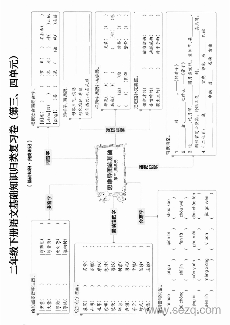 2025年二年级下册语文基础知识归类复习卷（含答案） - 文档资源第3张