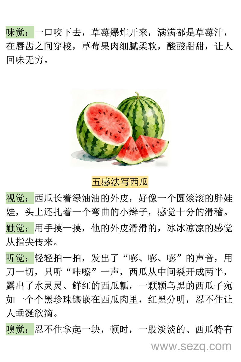 三年级上册语文五感法作文指导 - 文档资源第3张