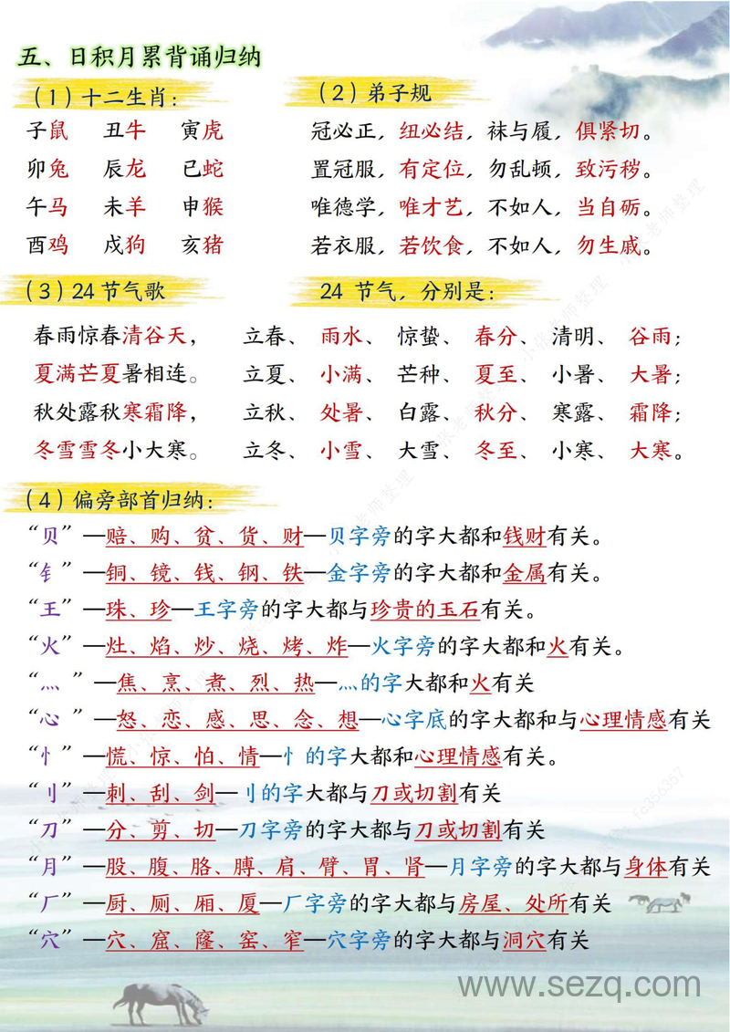 二年级下册语文期末复习必背知识点九大考点梳理 - 文档资源第3张
