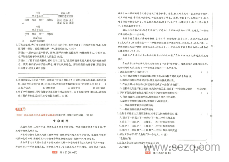 六年级下册语文同步阅读真题卷 - 文档资源第2张