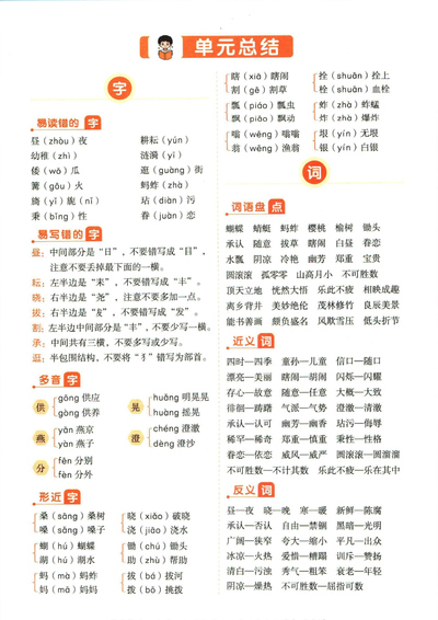 五年级下册语文单元总结（14页） - 少儿专区