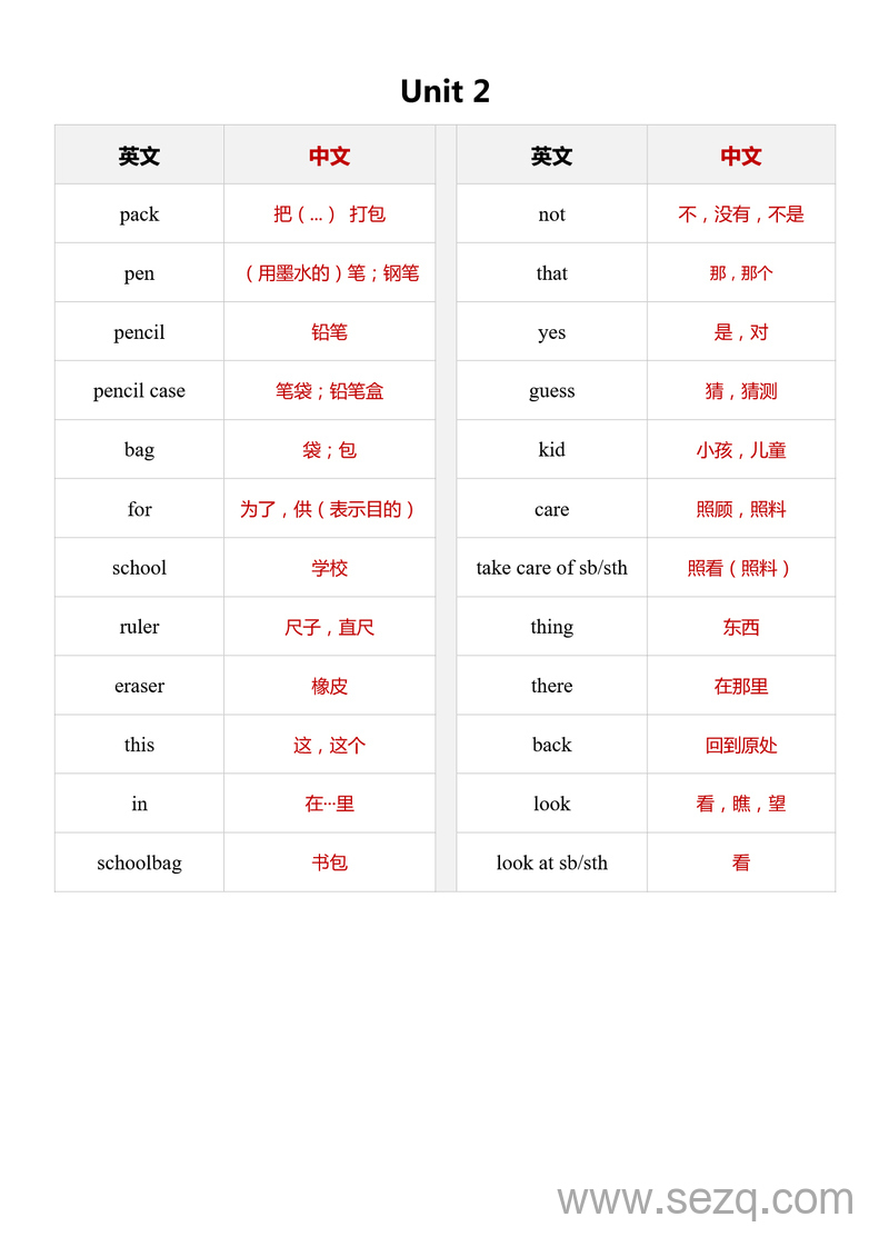 2025年新外研版三年级上册英语词汇表（总表） - 文档资源第3张