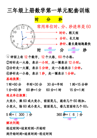 三年级上册数学时分秒应用题专项练习（11页） - 少儿专区