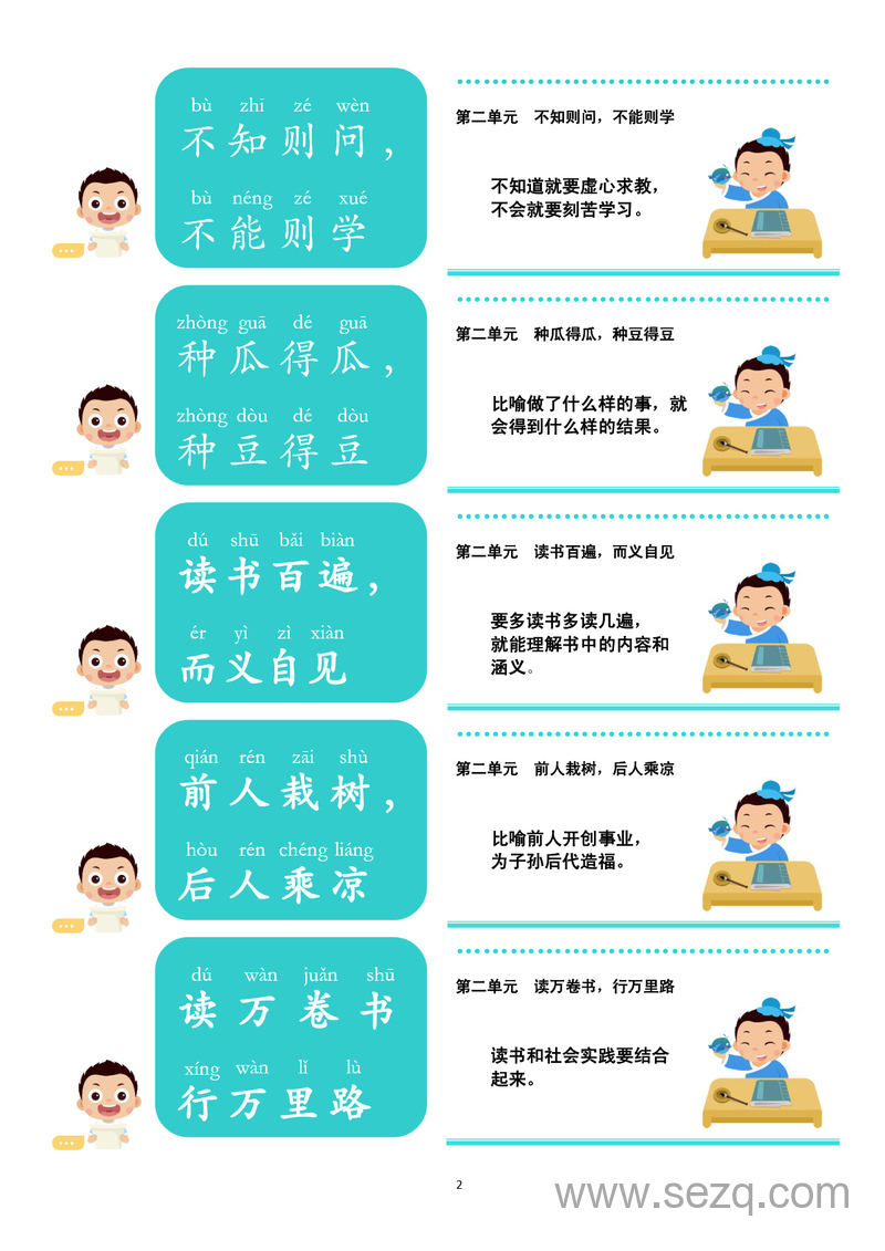 三年级,四年级,五年级,六年级语文每日晨读小古文（常爸240句48单元） - 文档资源第2张