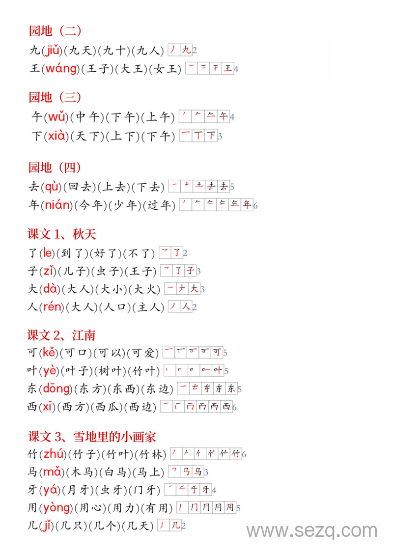 2024年新版一年级上册语文课课贴 - 文档资源第2张