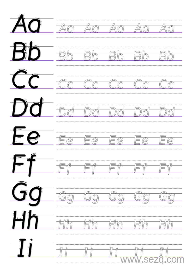 一年级英语26个英文字母书写字帖（衡水体） - 文档资源第1张