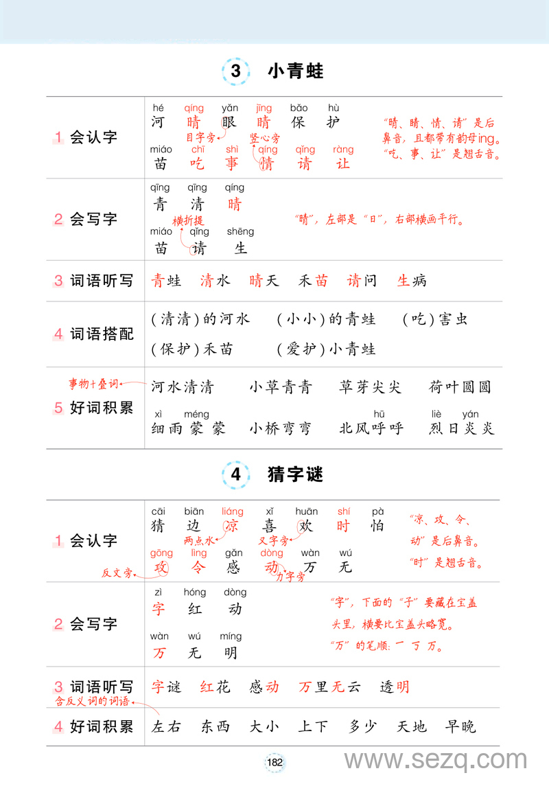 2025年一年级下册语文每课重点背记清单 - 文档资源第2张