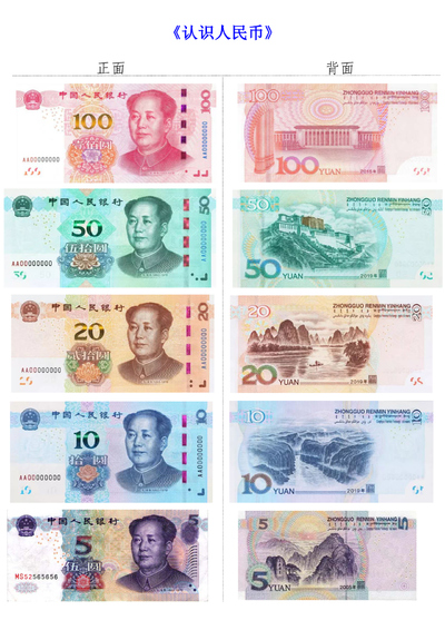 一年级下册数学认识人民币精讲含练习(含答案)(22页) - 少儿专区