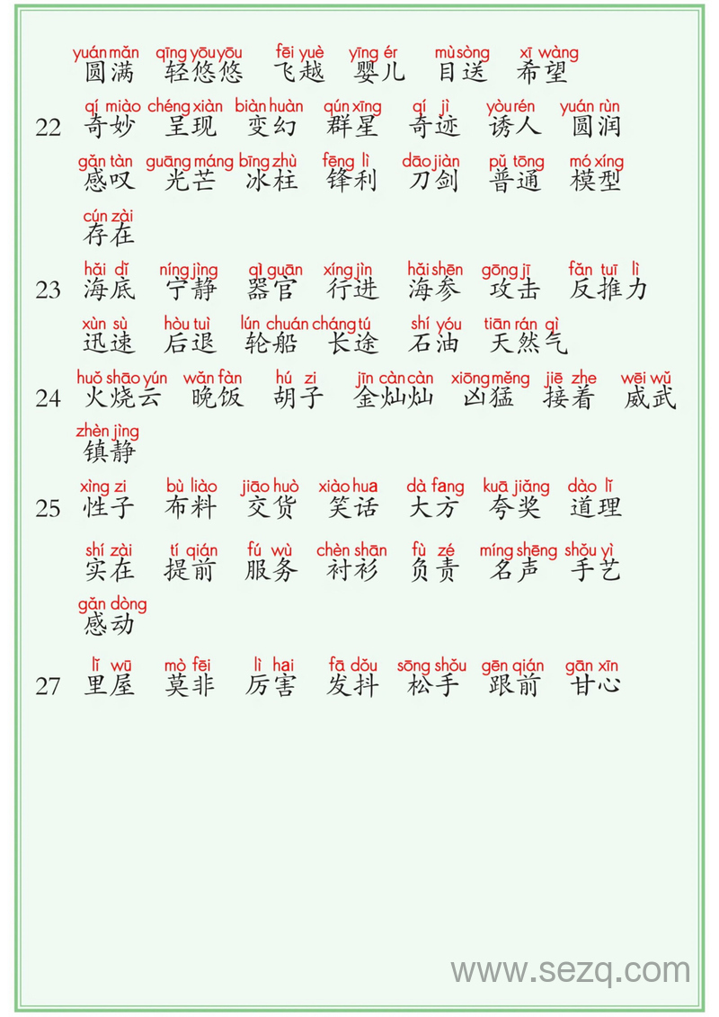 三年级下册语文词语表写字表识字表三表（注音版） - 文档资源第3张
