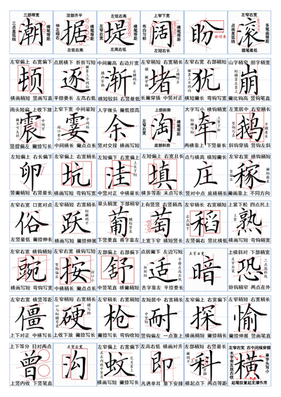 四年级上册语文生字书写规范（6页） - 少儿专区