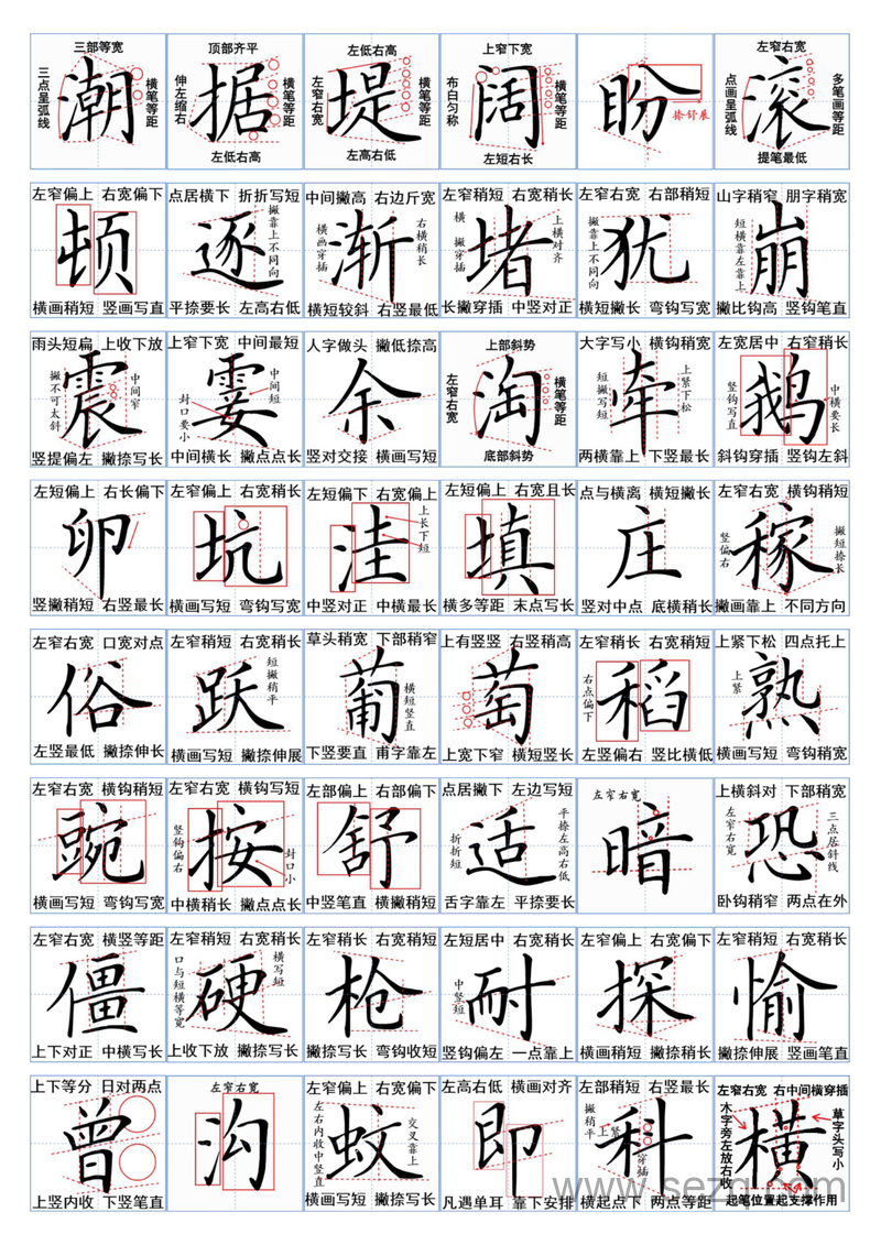 四年级上册语文生字书写规范 - 文档资源第1张