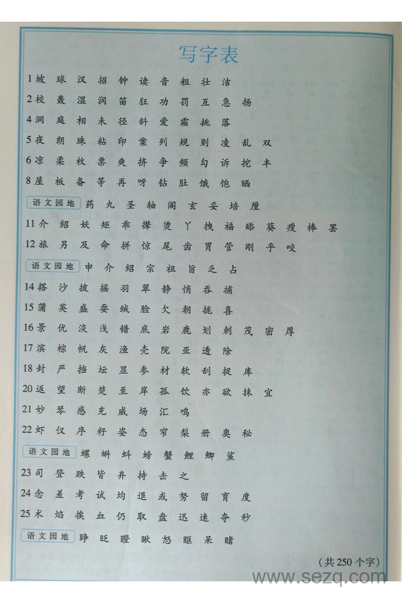 2025年新版三年级上册语文识字表写字表词语表 - 文档资源第2张