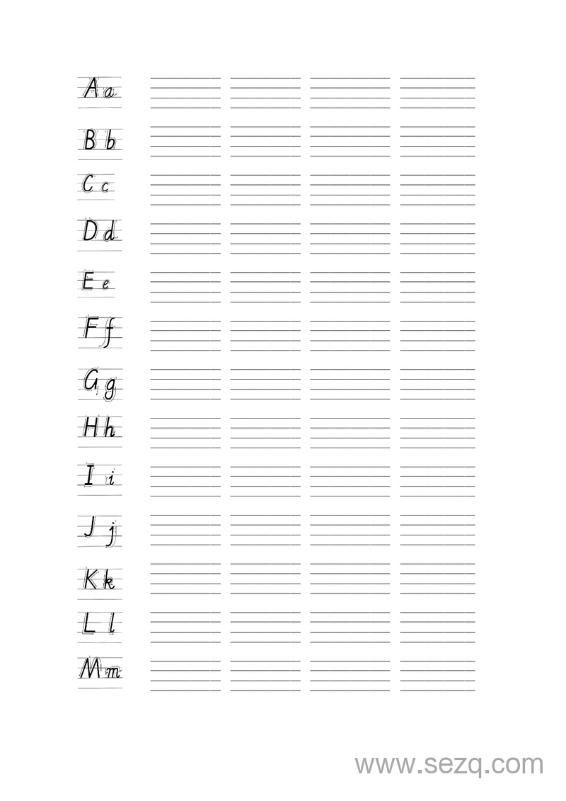 幼小衔接英语26个字母书写字帖 - 文档资源第1张