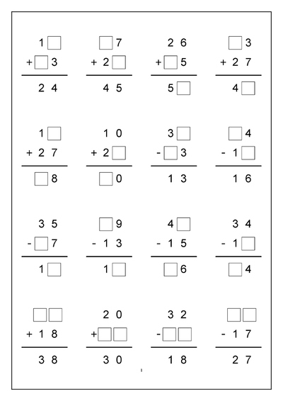 一年级下册数学100以内加减法竖式计算专项练习（4页） - 少儿专区