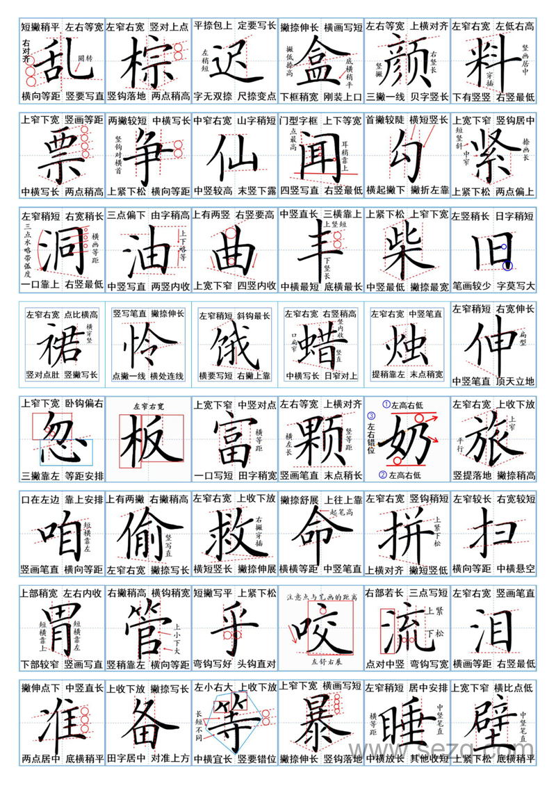 三年级上册语文生字书写规范 - 文档资源第2张