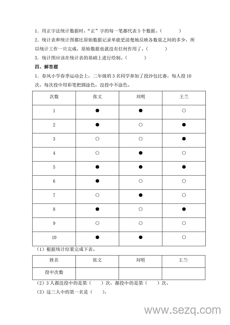 2025年二年级下册数学五一假期作业1-5单元综合练习（含答案） - 文档资源第3张