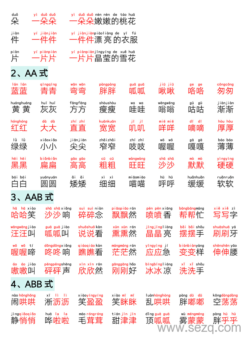 一年级下册语文晨读晚背四大项 - 文档资源第2张