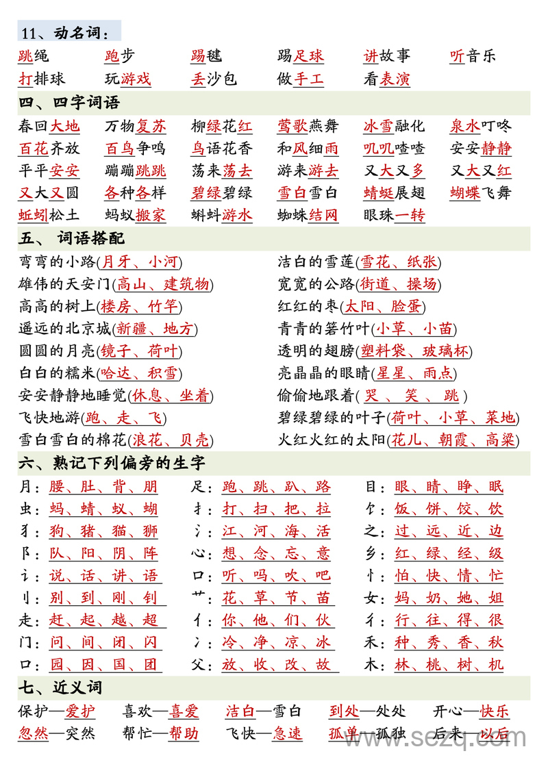 一年级下册语文全册重点知识汇总练习（含答案） - 文档资源第3张