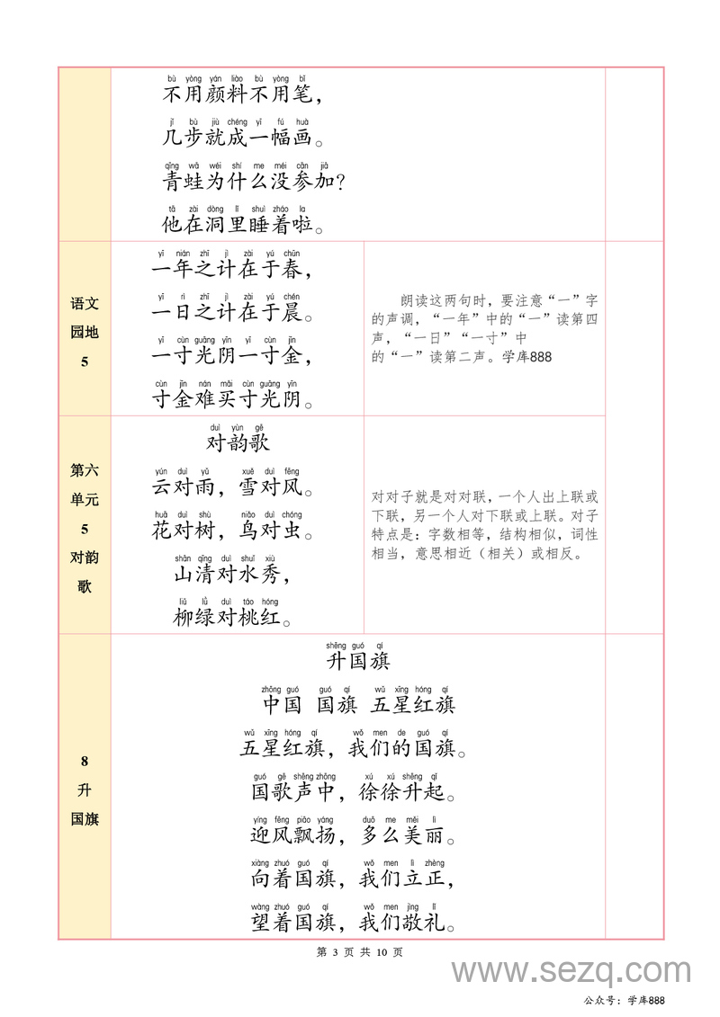 2025年新版一年级上册语文背诵默写一览表 - 文档资源第3张
