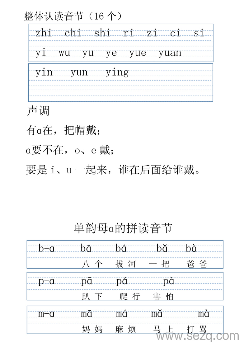 一年级上册语文拼音学习表（完整版） - 文档资源第2张
