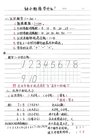 幼小衔接数学基础知识点专项练习（6页） - 少儿专区