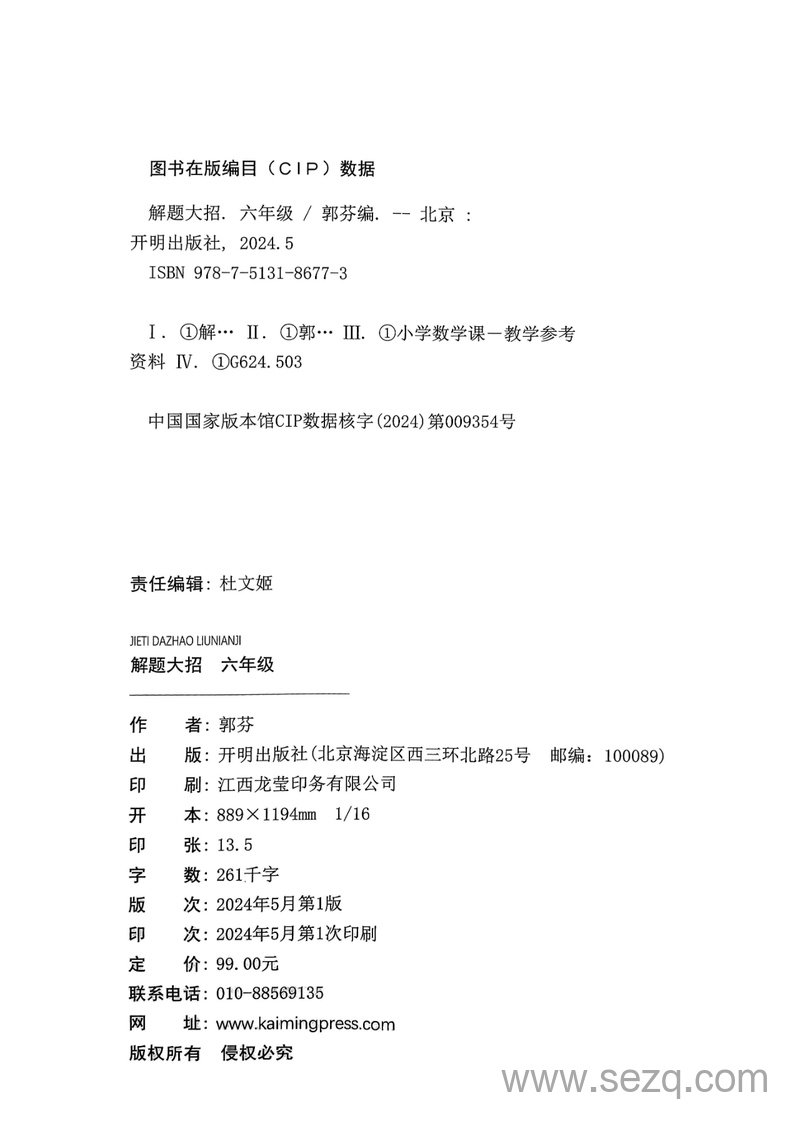 六年级数学母题解题大招举一反三 - 文档资源第3张