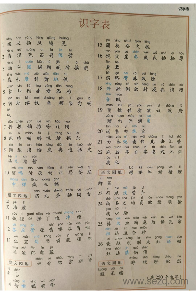 2025年新版三年级上册语文识字表写字表词语表 - 文档资源第1张