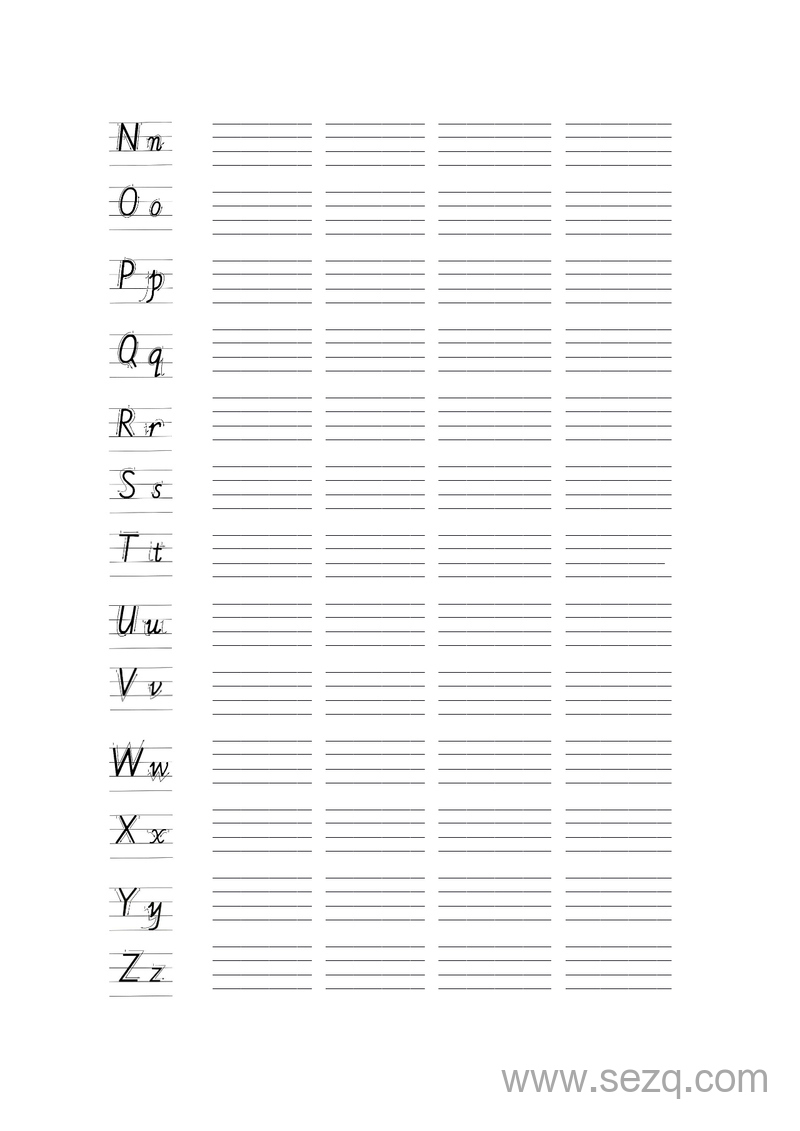 幼小衔接英语26个字母书写字帖 - 文档资源第2张