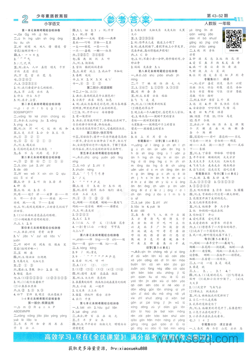 2024年一年级下册语文15天满分备考（少年素质教育报） - 文档资源第2张