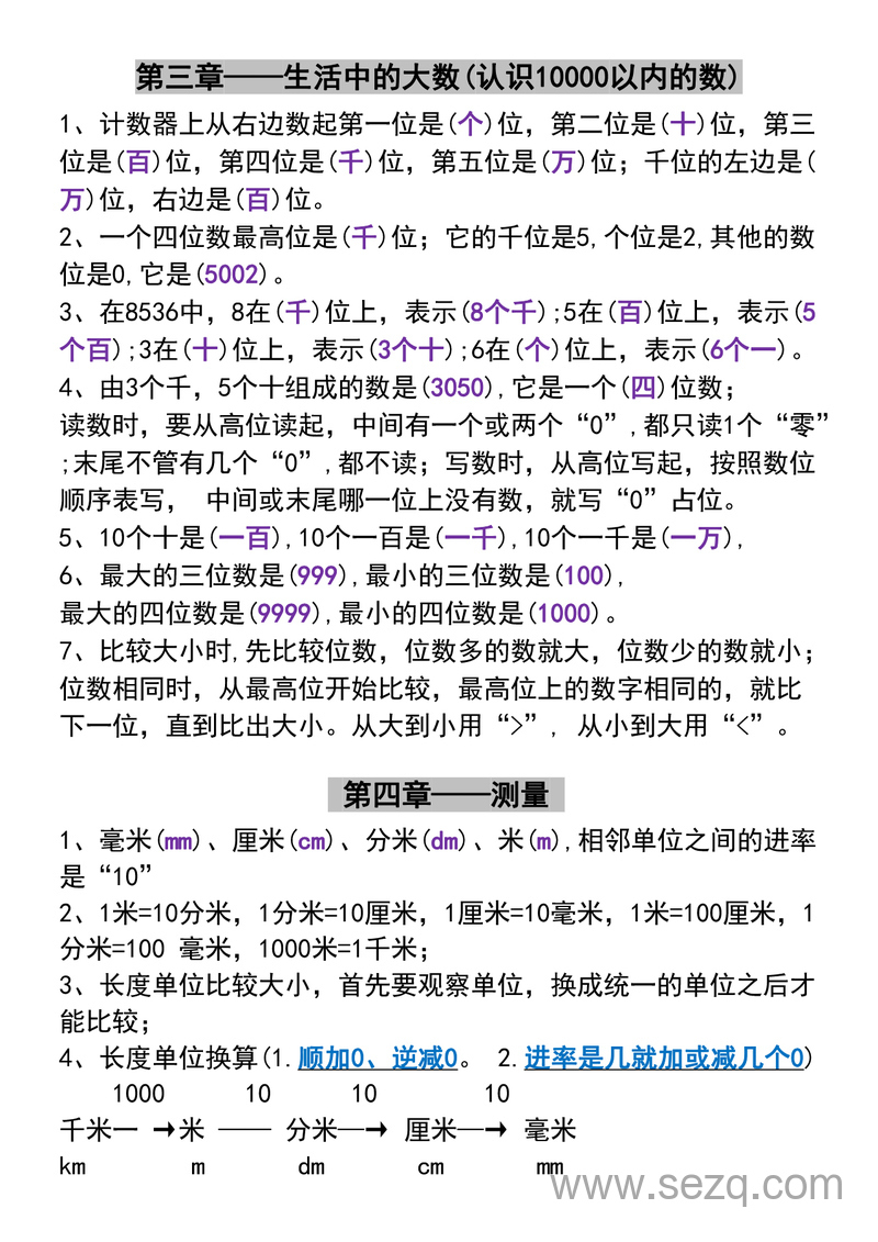 二年级下册数学知识点梳理汇总 - 文档资源第3张