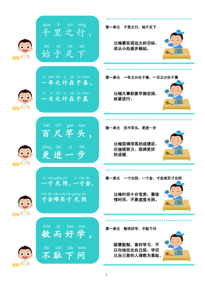 小学通用语文名言金句小古文晨读240条（有注音）（48页） - 少儿专区