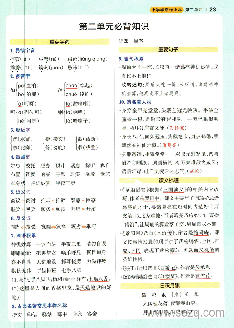 五年级下册语文必背知识1-8单元 - 文档资源第2张