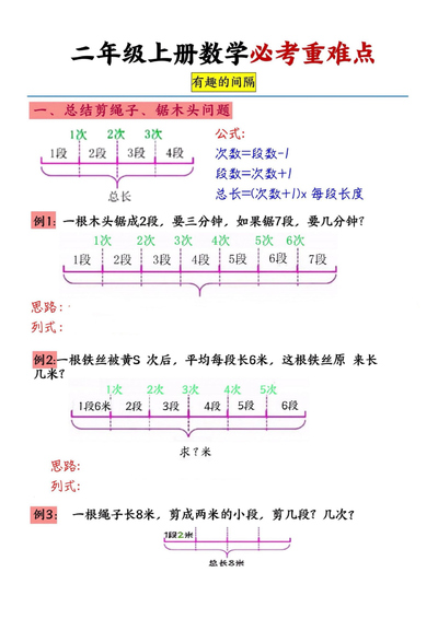 二年级上册数学有趣的间隔（含答案）（8页） - 少儿专区