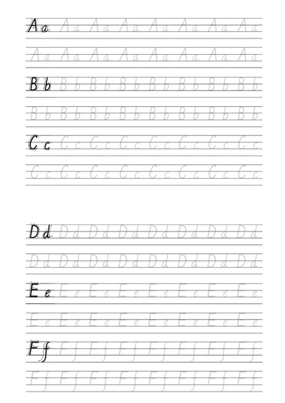 幼小衔接上册英语26个英文字母描红（5页） - 少儿专区