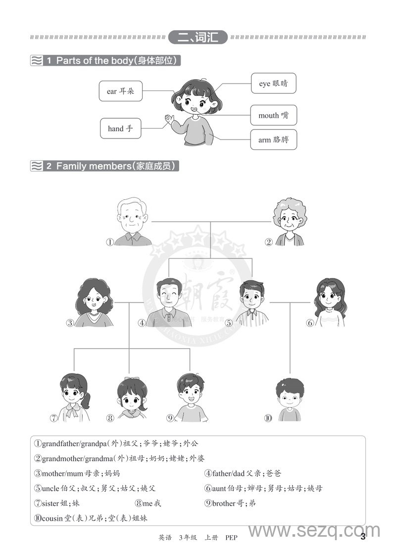2025年三年级上册英语全册知识归类汇总（人教PEP版） - 文档资源第3张