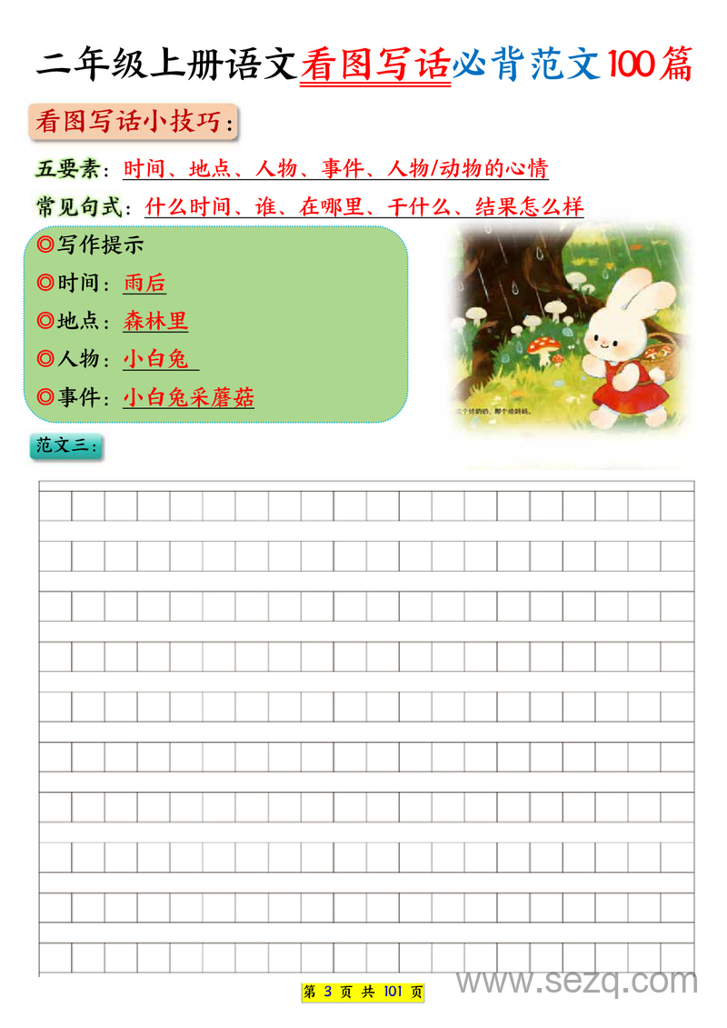 2025年二年级上册语文看图写话必背范文100篇 - 文档资源第3张