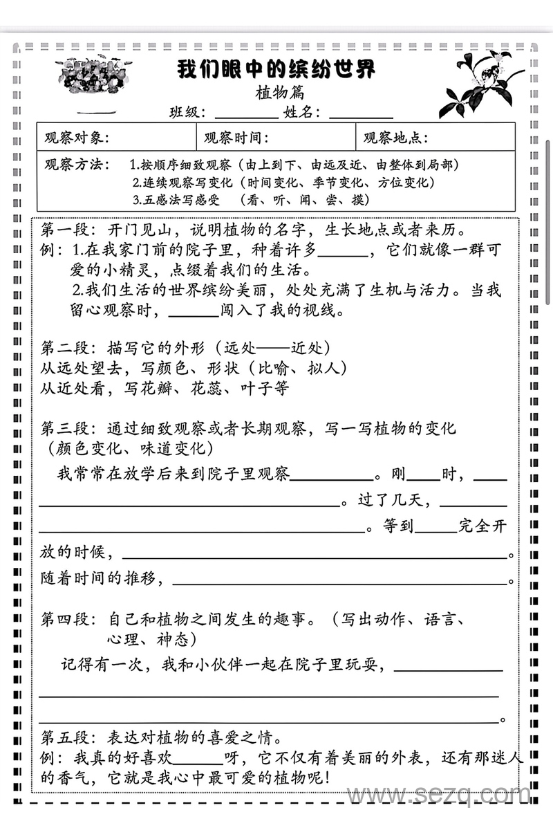 三年级语文我们眼中的缤纷世界写作指导与范文（动物篇+植物篇+场景篇） - 文档资源第3张