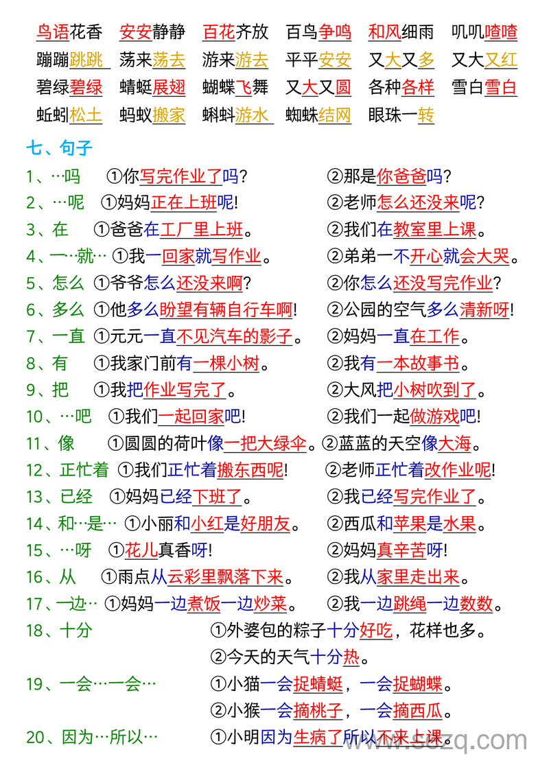 新版一年级下册语文全册重点知识总结 - 文档资源第3张