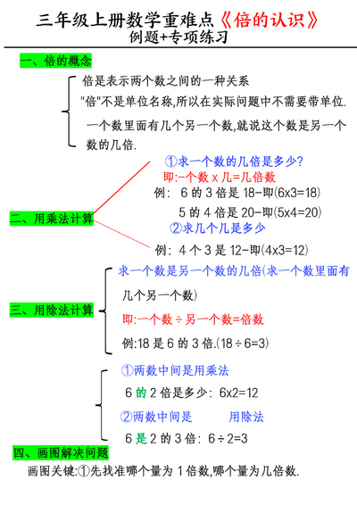 2025年三年级上册数学倍的认识例题专项练习（含答案）（14页） - 少儿专区