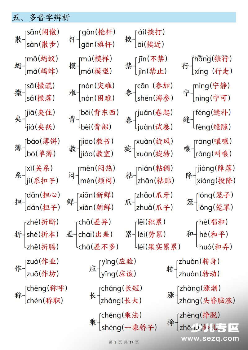 2026年三年级下册语文寒假预习知识点汇总 - 文档资源第3张