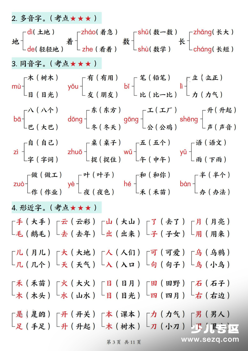 2026年一年级上册语文期末六大知识点汇总 - 文档资源第3张