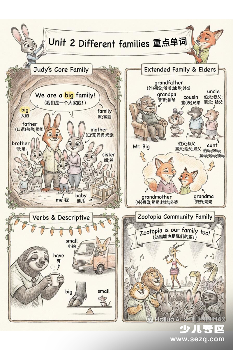 2025年秋季三年级上册英语必背单词卡通版疯狂动物城系列 - 文档资源第3张