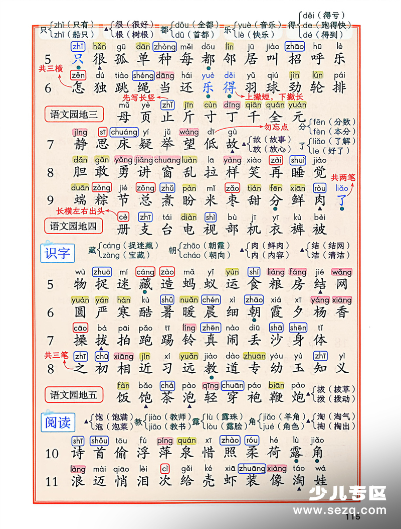 2026年春季新版一年级下册语文课后生字学习三张表 - 文档资源第2张