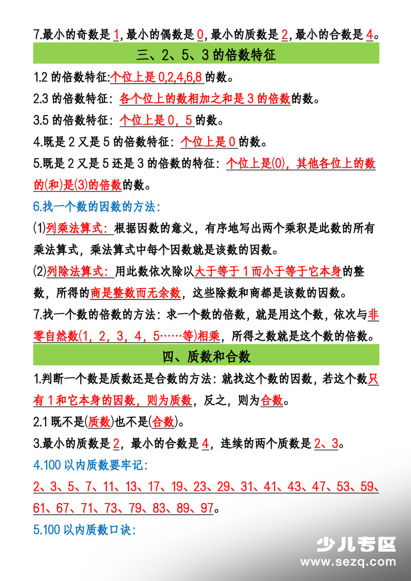 2026年五年级下册数学寒假知识汇总 - 文档资源第2张