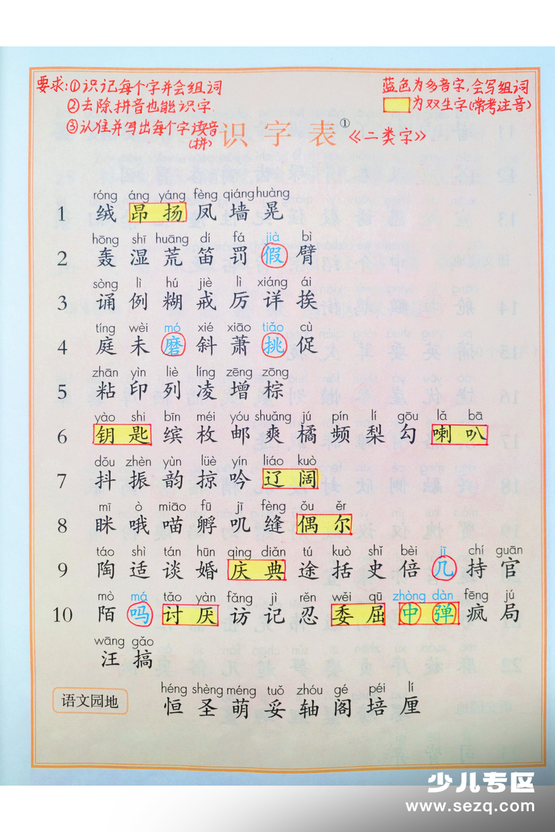 三年级上册语文期末复习课后三表（含拼音） - 文档资源第1张