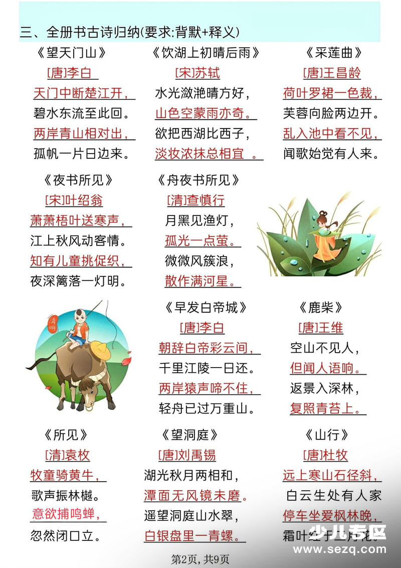 2025年新版三年级上册语文全册知识点汇总（全册重点必备） - 文档资源第2张