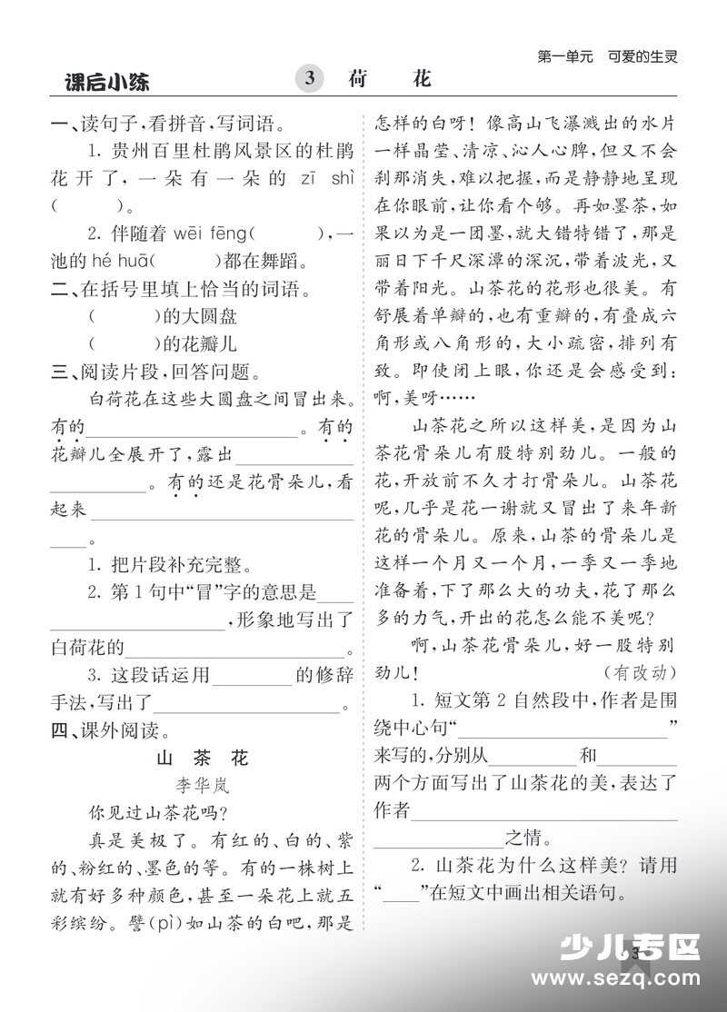 2026年三年级下册语文同步课后练习（含答案） - 文档资源第3张