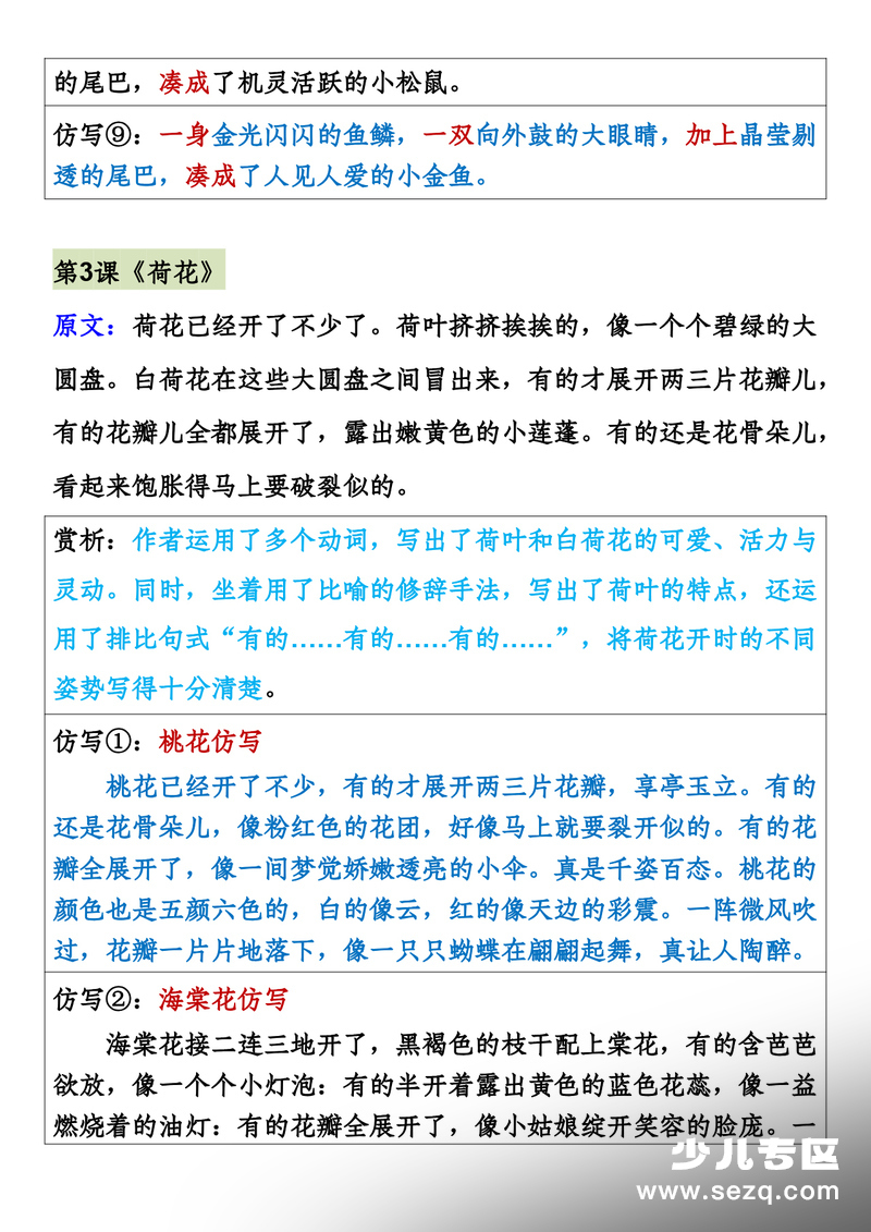 三年级下册语文课内重点句子仿写读背版 - 文档资源第2张