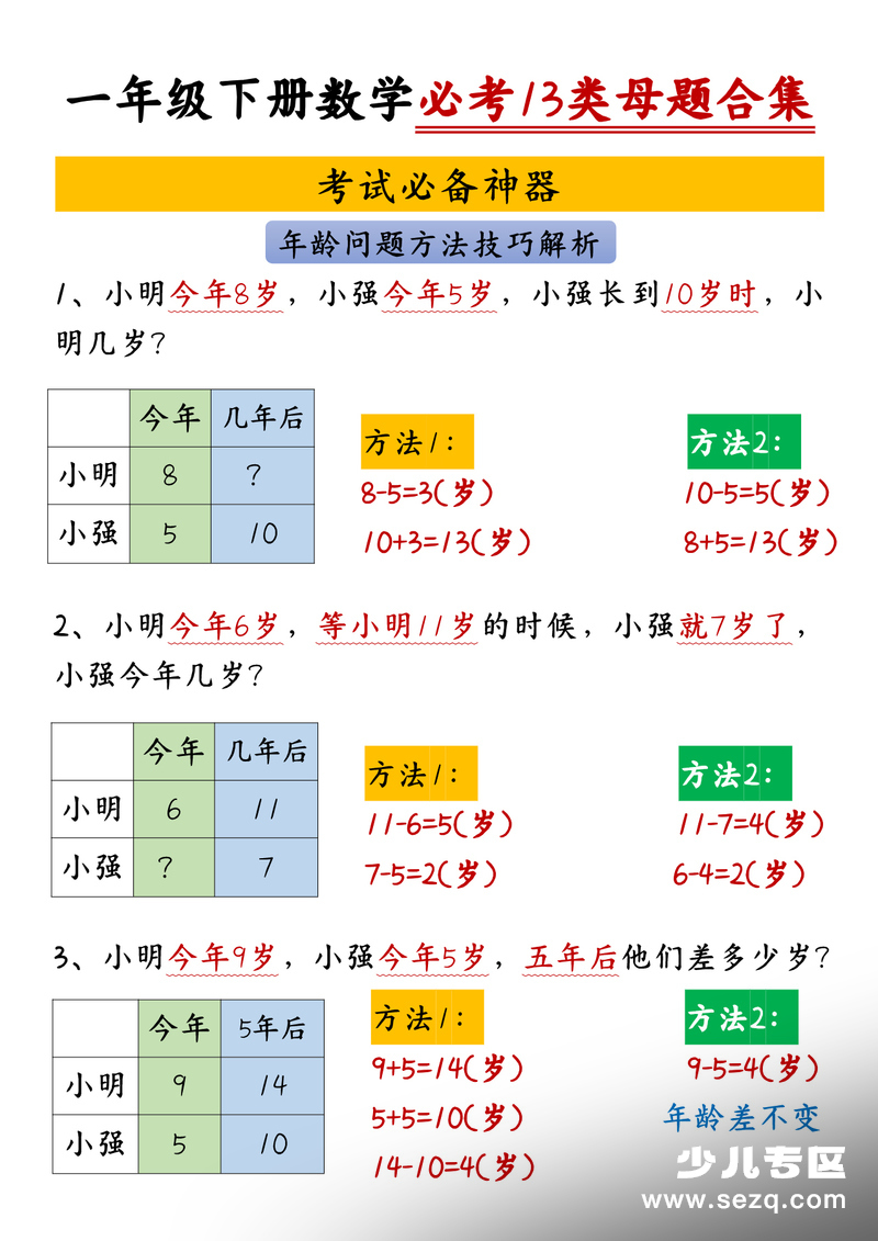 2026年一年级下册数学必考13类母题合集（含方法技巧解析） - 文档资源第3张